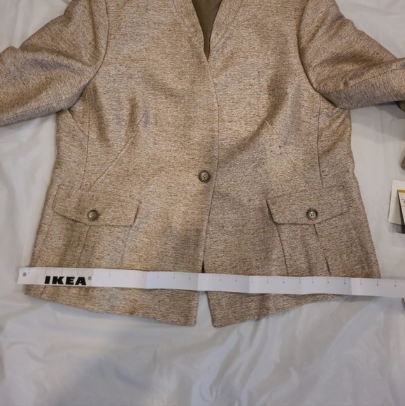 Jones New York Womens gold tweed Skirt Suit - special event style - Sz 14 - NWT - Picture 6 of 10